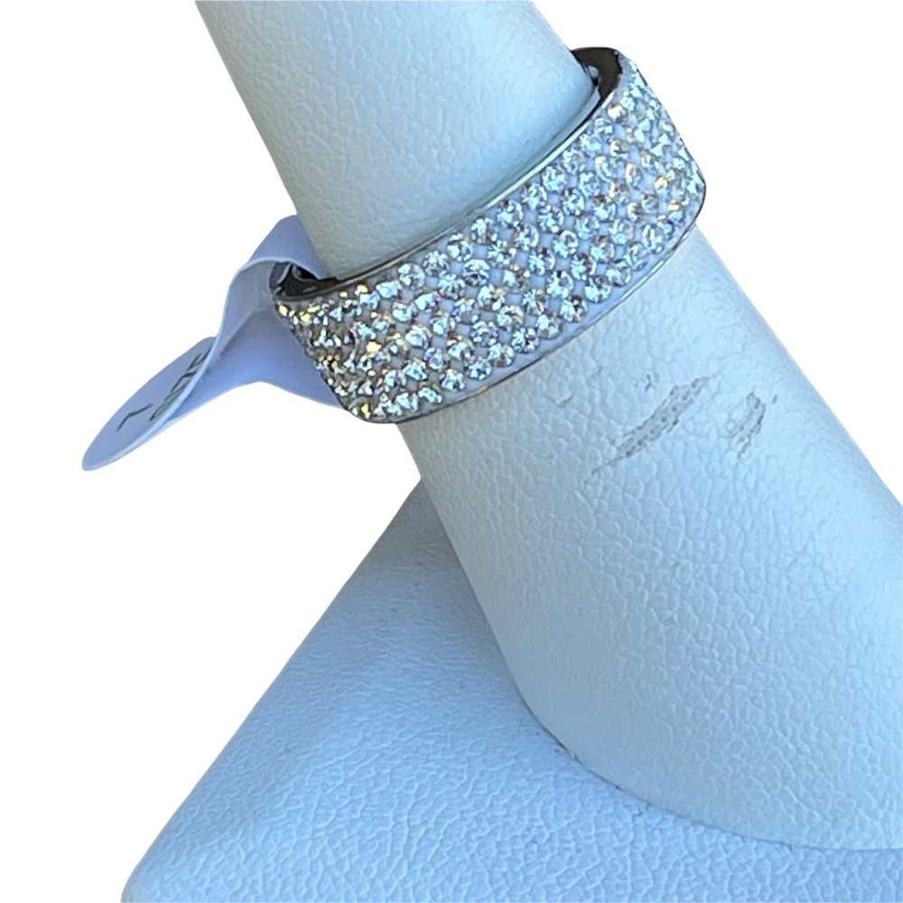 SILVER RING WITH SPARKLING LAB-CREATED WHITE CZs RING